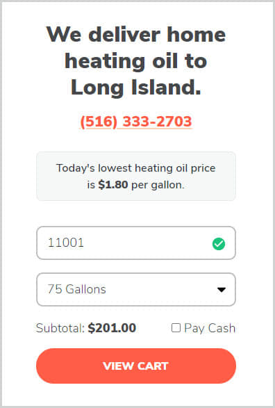 Best Heating Oil Checkout Experience